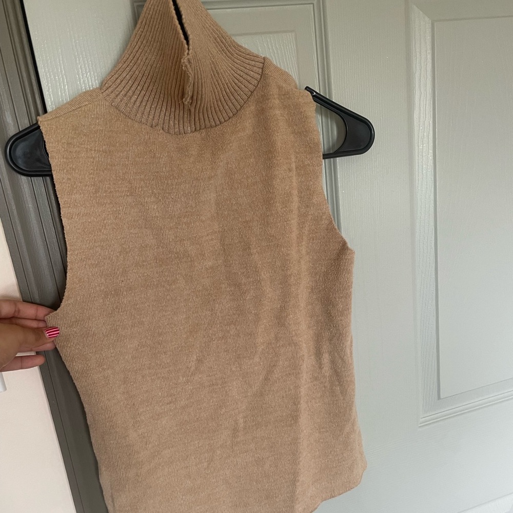 Chic Tan Sleeveless Knit Top
